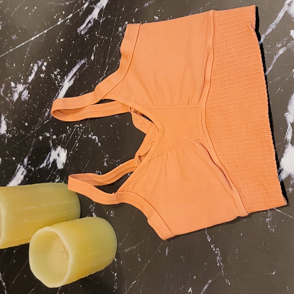 [NEW] FREE PEOPLE Scoop Neck Good Karma Bra -Coral - Picture 6 of 13